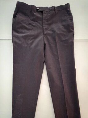 Vintage Men's Dress Pants Dark Gray 100% Pure New Wool Woolmark Pleated 36” W